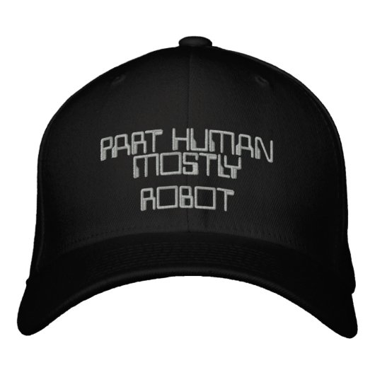 パート人間、主にロボットハット 刺繍入りキャップ (正面)