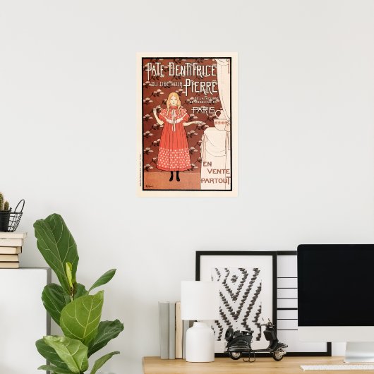 パート歯磨きフランスの歯磨き歯ブラシ ポスター (ホームオフィス)