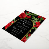 パートIIラブリーレッドダブルアーチブラック結婚ズ実在 箔招待状 (回転した状態)