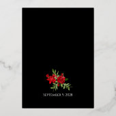 パートIIラブリーレッドダブルアーチブラック結婚ズ実在 箔招待状 (裏面)