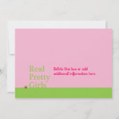 パーフェクかわいらしトピンクウィズグリーン招待状 招待状 (裏面)