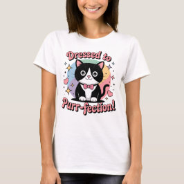 パーフェクションに着替える – かわいいTuxedo Cat トライブレンドＴシャツ