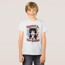 パーフェクションに着替える – かわいいTuxedo Cat トライブレンドTシャツ