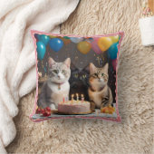 パーフェクトお祝い:猫の誕生会 クッション (ブランケット)