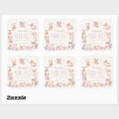 パーフェクトかわいい猫たちフローラガールベイビーシャワー スクエアシール (シート)