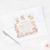 パーフェクトかわいい猫たちフローラガールベイビーシャワー スクエアシール (封筒)