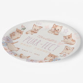 パーフェクトかわいい猫たちフローラガールベイビーシャワー ペーパープレート (アングル)