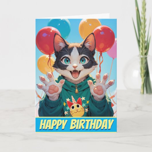 パーフェクトなキティ猫の誕生日! カード (正面)