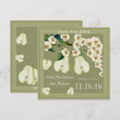 パーフェクトな梨の花咲く枝　結婚式のご案内 招待状 (正面/裏面)