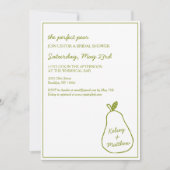 「パーフェクトな洋お洒落梨」手書きブライダルシャワー 招待状 (正面)