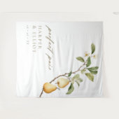 パーフェクトな洋ナシのカップルのシャワー写真の背景 タペストリー (正面(横))