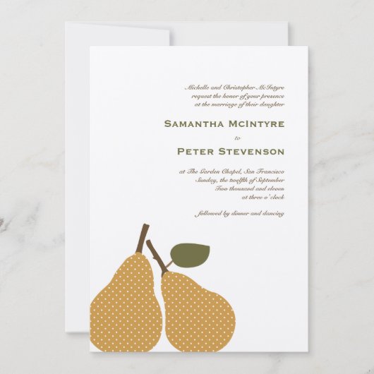 パーフェクトなPearお洒落結婚式招待状カード 招待状 (正面)