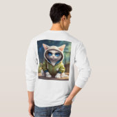 「パーフェクトの情熱：献身的な猫好き Tシャツ (裏面フル)