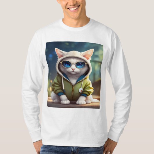 「パーフェクトの情熱：献身的な猫好き Tシャツ (正面)