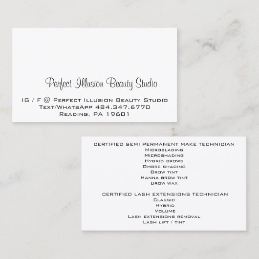 パーフェクトイリュージョン美しいスタジオサービスブラックウィット 名刺 (正面/裏面)