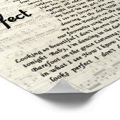 パーフェクトウォールアートソングリリックプリント ポスター (角)