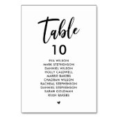 パーフェクトエレガントなウェディングディナーゲストシーティングカード テーブルナンバー (裏面)