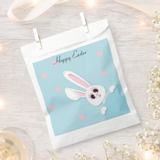 パーフェクトカッコいい、ハッピーイースター、バニー フェイバーバッグ (クリップ留めされた状態)