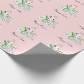 パーフェクトカッコいい、ハッピーイースター、バニー ラッピングペーパー (角)