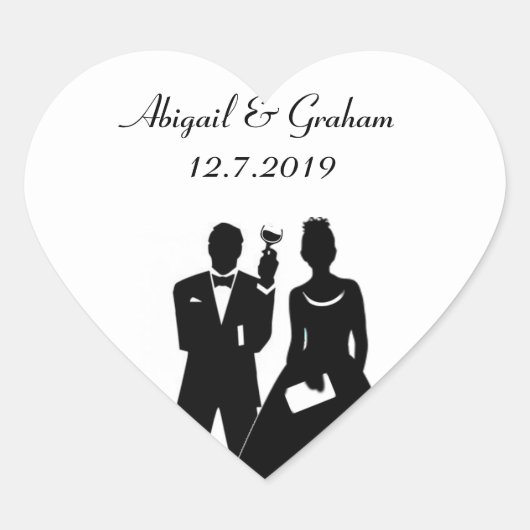 パーフェクトカップル招待状シール ハートシール (正面)