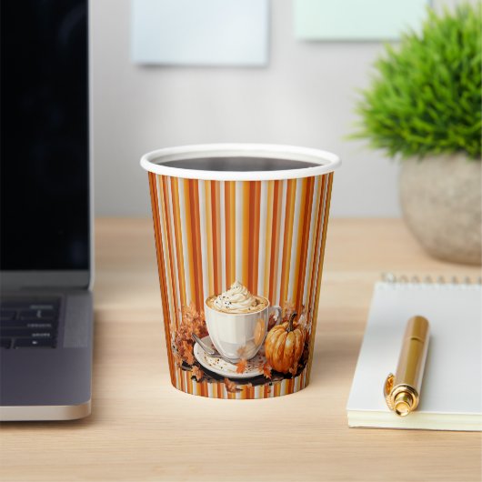 パーフェクトカボチャパーティー水彩ラテ 紙コップ (インサイチュ)