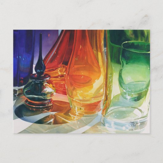 「パーフェクトカーブ」アートグラス水彩画 ポストカード (正面)