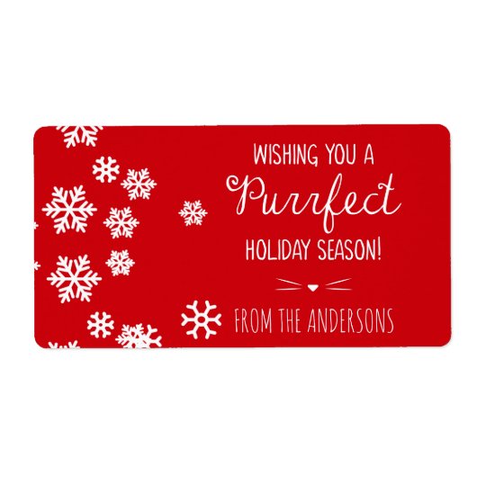 パーフェクトキャットテーマホリデーグリーティング ラベル (正面)