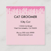 パーフェクトキャットトリマーシッタピンクグリッタードリップ スクエア名刺 (裏面)