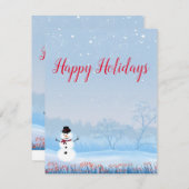 パーフェクトクリスマス雪だるまホリデーカード シーズンカード (正面/裏面)