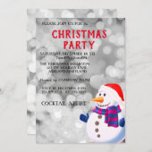 パーフェクトクール、スパークリー・シルバー雪だるま、クリスマス 招待状 (正面/裏面)