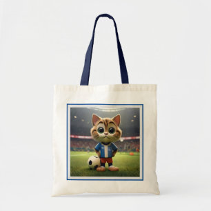 「パーフェクトストライカー三次元サッカー猫」 トートバッグ