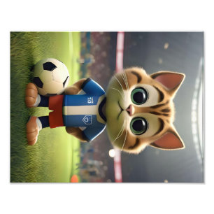 「パーフェクトストライカー三次元サッカー猫」 フォトプリント           
