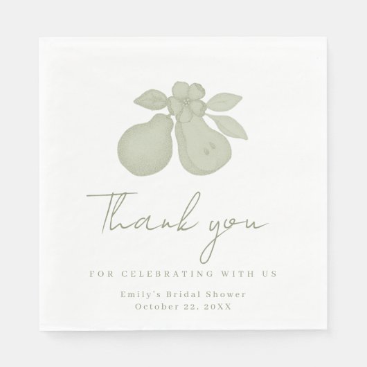 パーフェクトナシブライダルシャワーサンキューランチョン スタンダードランチョンナプキン (正面)