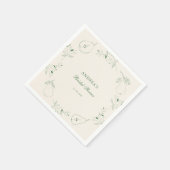 パーフェクトナシ手描きグリーンブライダルシャワー スタンダードカクテルナプキン (角)