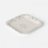 パーフェクトナシ手描きグリーンブライダルシャワー ペーパープレート (傾斜あり)