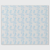 パーフェクトハッピーイースターブルーバニー ラッピングペーパー (フラット)