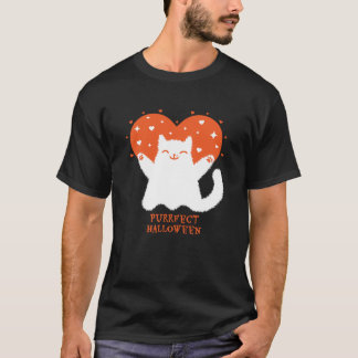 パーフェクトハロウィーンかわいい猫デザイン Tシャツ