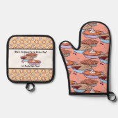 パーフェクトパイパーソナライズされたズキッチンアクセサリー 鍋つかみ&鍋敷きセット (正面)