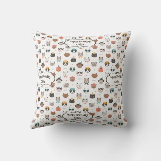 パーフェクトパーソナライズされた誕生日デライト クッション (裏面)