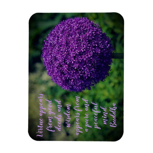 パーフェクトパープルアリウムフラワーやる気を起こさせる引用文 マグネット (縦)
