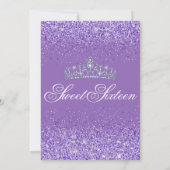 パーフェクトパープルグリッター、スウィート16招待状 招待状 (裏面)