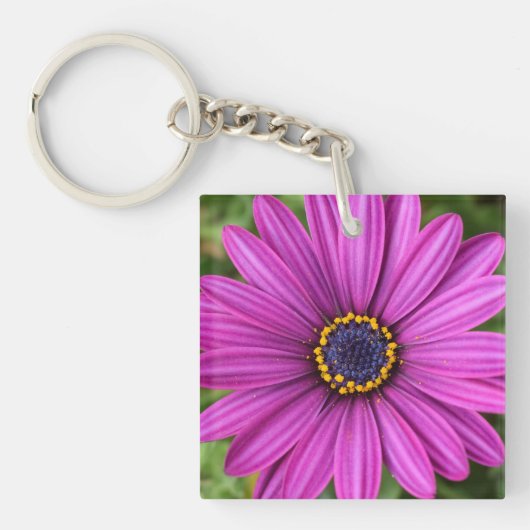 パーフェクトパープルフラワーヘッド キーホルダー (正面)