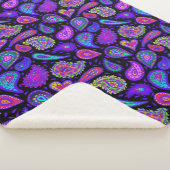 パーフェクトパープルペイズリー かわいらし シェルパブランケット (3/4)