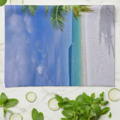 パーフェクトパームツリートロピカルアイランドビーチ キッチンタオル (折り畳み)