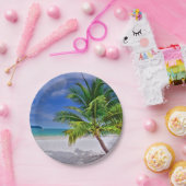 パーフェクトパームツリートロピカルアイランドビーチ ペーパープレート (パーティー)