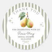 パーフェクトパールのレトロなオールドマネー ペア ブライダルシャワー ラウンドシール (正面)