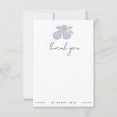 パーフェクトパール ブライダルシャワー | 青い感謝のメモ サンキューカード (正面)