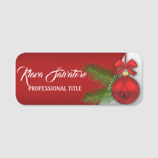 パーフェクトビューティフルクリスマスレッドオーナメント 名札
