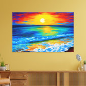 パーフェクトビーチサンセット キャンバスプリント (インサイチュ (リビング))