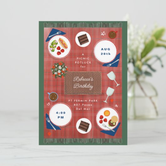 パーフェクトピクニック春サマー誕生日 招待状 (スタンド正面)